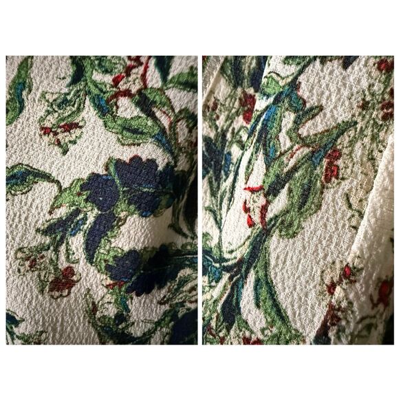 NWT Max Studio green and cream flutter sleeve floral tiered maxi dress - Picture 7 of 14